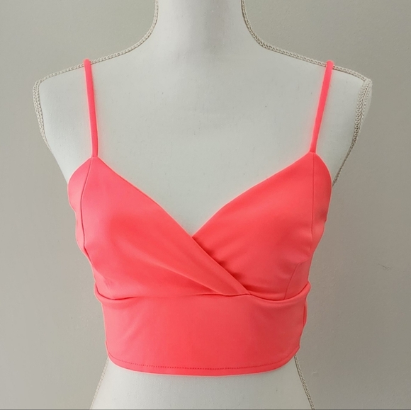 The Vintage Shop Tops - Neon Pink Crop Top